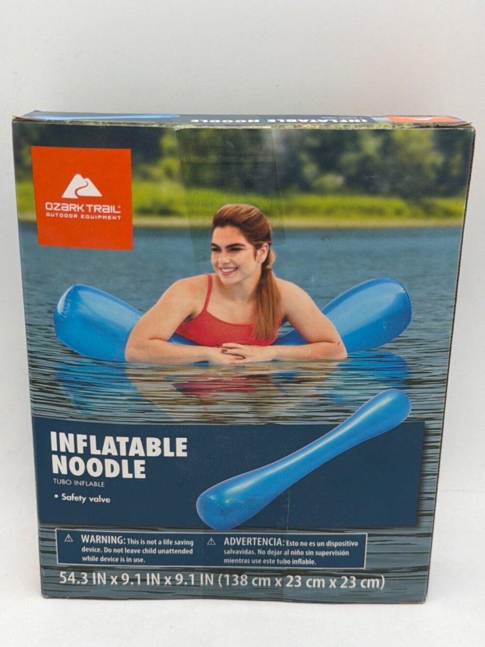 Ozark Trail Inflatable Noodle With Safety Valve 54.3" x 9.1" x 9.1" Blue